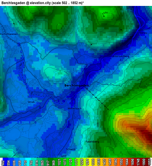 Berchtesgaden elevation map