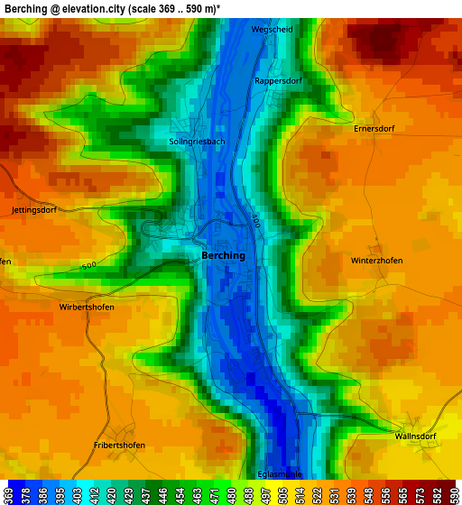 Berching elevation map