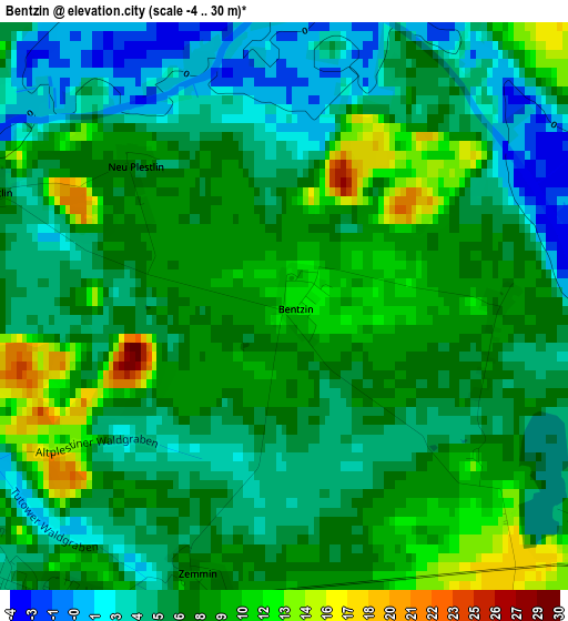 Bentzin elevation map