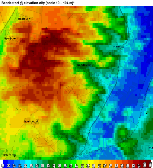 Bendestorf elevation map