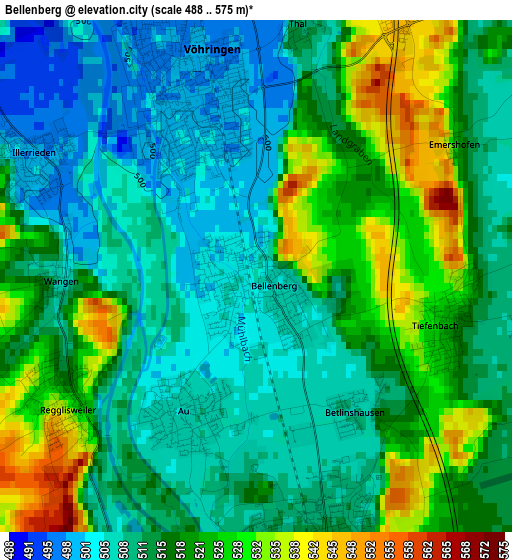 Bellenberg elevation map