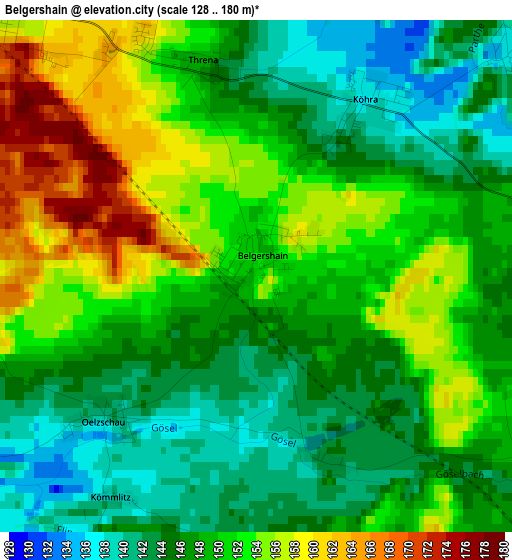 Belgershain elevation map