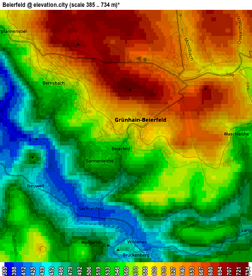 Beierfeld elevation map