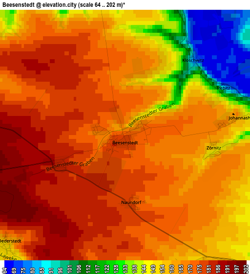 Beesenstedt elevation map