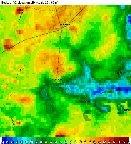 Beckdorf elevation map