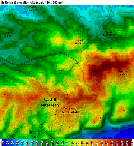 Er Reina elevation map