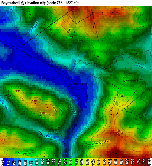 Bayrischzell elevation map