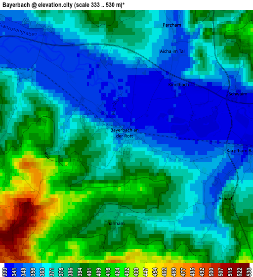 Bayerbach elevation map