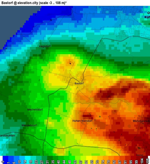 Bastorf elevation map