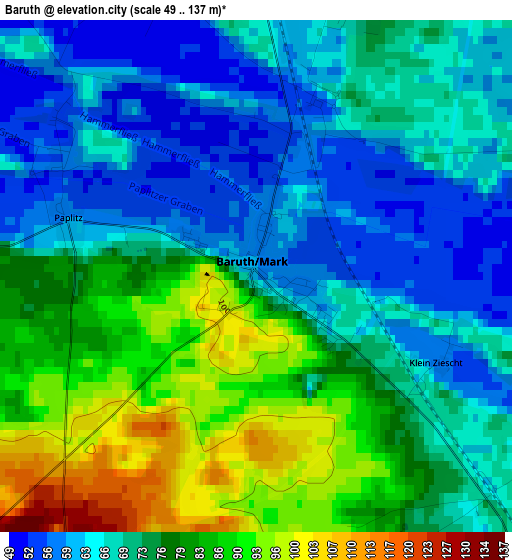 Baruth elevation map