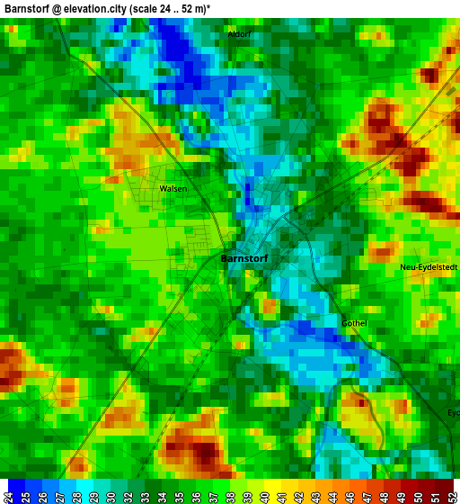 Barnstorf elevation map