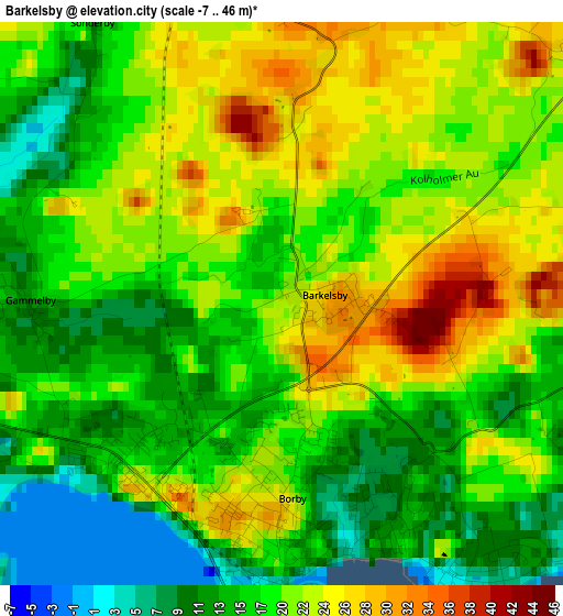 Barkelsby elevation map