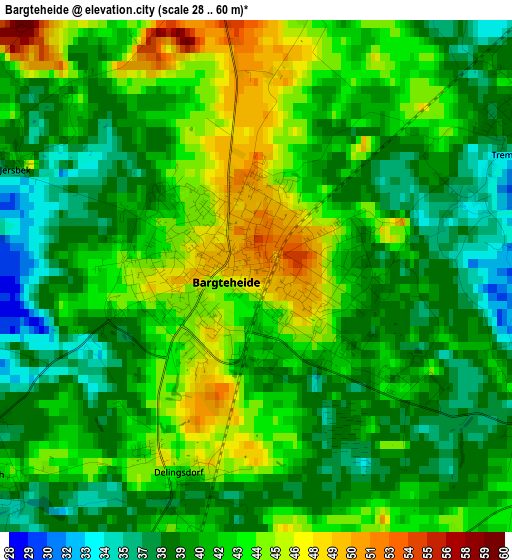 Bargteheide elevation map