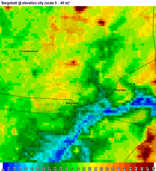 Bargstedt elevation map