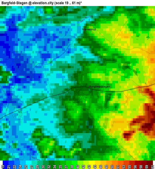 Bargfeld-Stegen elevation map