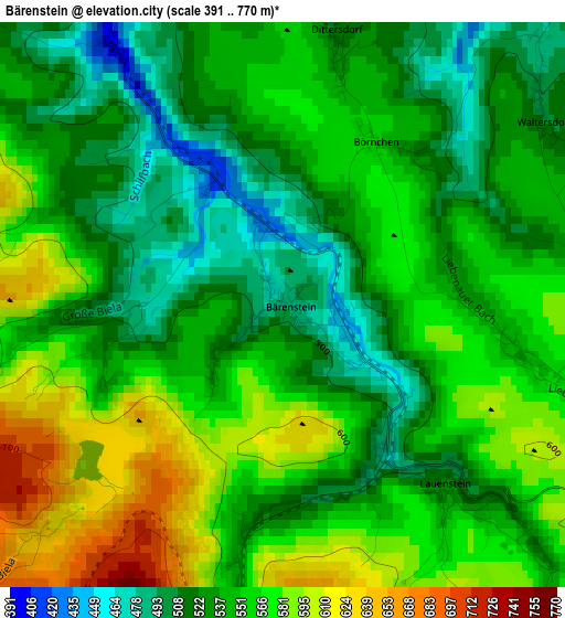 Bärenstein elevation map