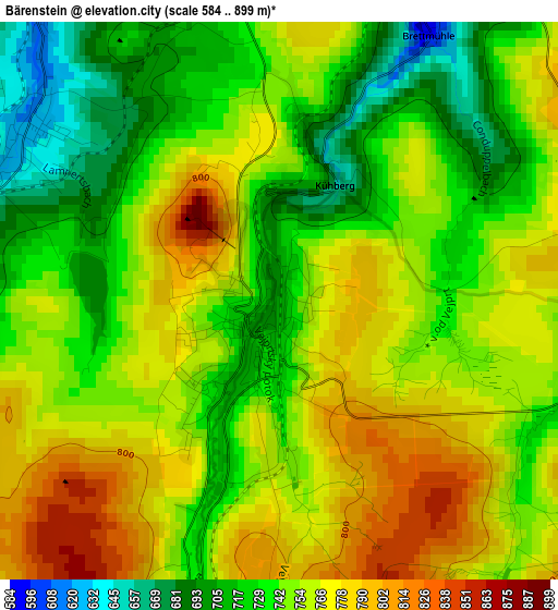 Bärenstein elevation map