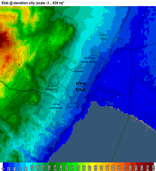 Eilat elevation map