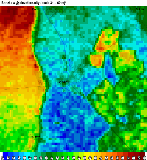 Banzkow elevation map