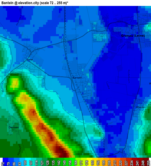 Banteln elevation map