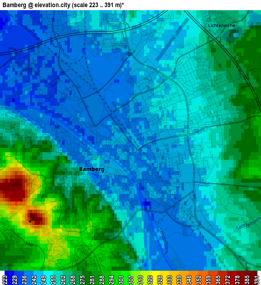 Bamberg elevation map