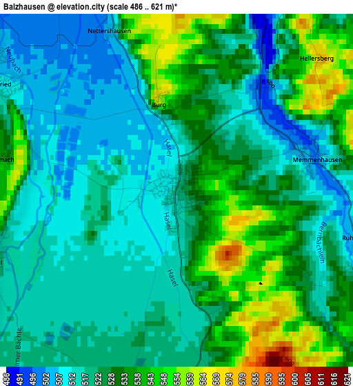 Balzhausen elevation map