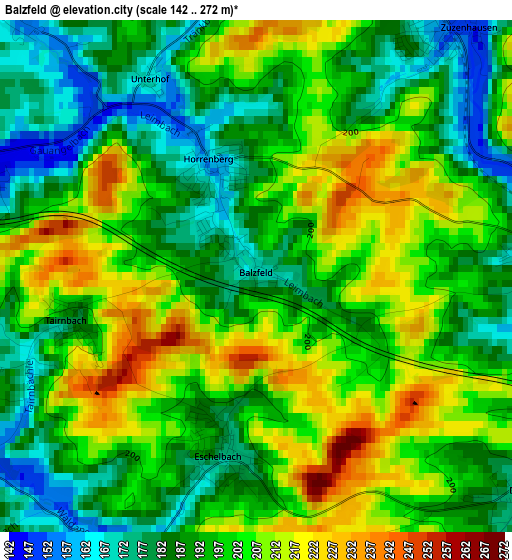 Balzfeld elevation map