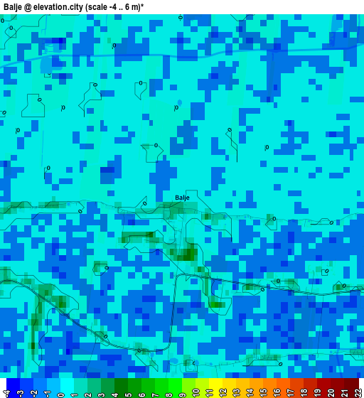 Balje elevation map