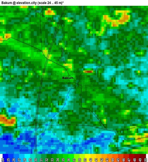 Bakum elevation map