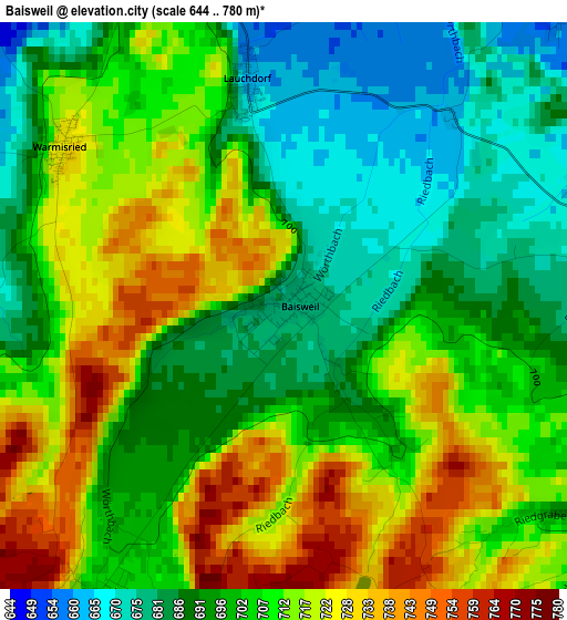 Baisweil elevation map