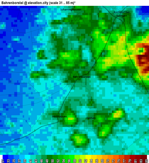 Bahrenborstel elevation map