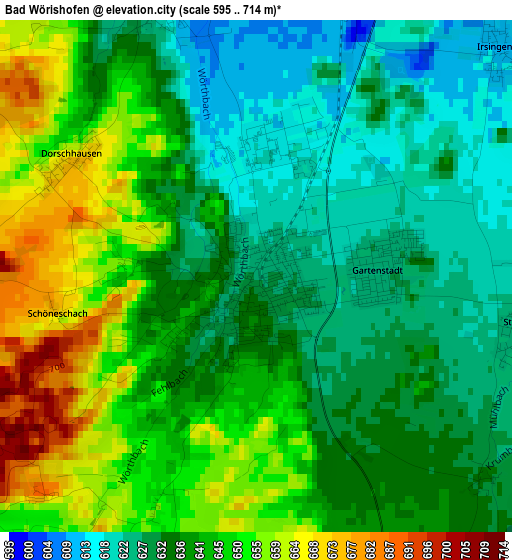 Bad Wörishofen elevation map