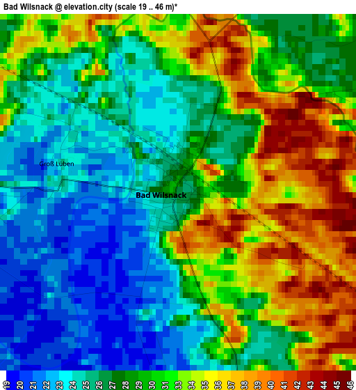 Bad Wilsnack elevation map