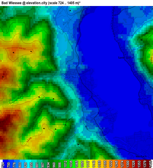 Bad Wiessee elevation map