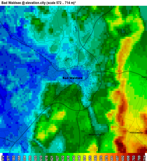 Bad Waldsee elevation map