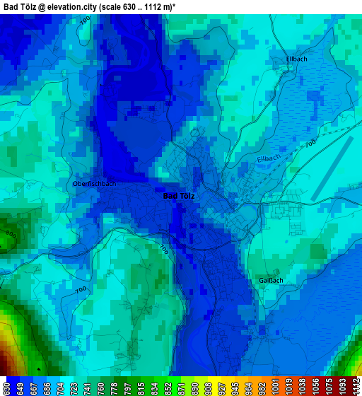 Bad Tölz elevation map