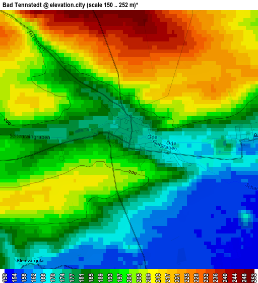 Bad Tennstedt elevation map