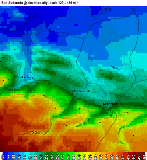 Bad Suderode elevation map