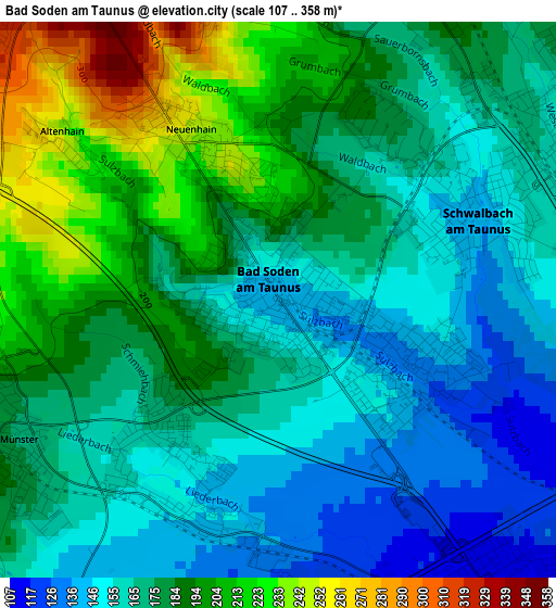 Bad Soden am Taunus elevation map