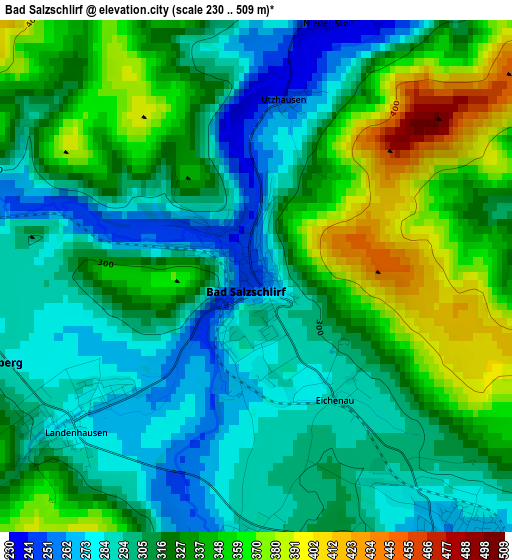 Bad Salzschlirf elevation map