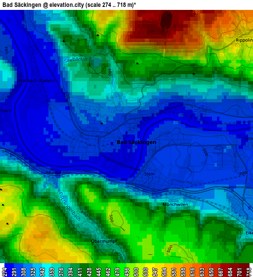 Bad Säckingen elevation map