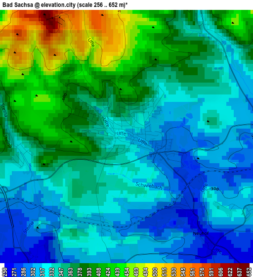 Bad Sachsa elevation map