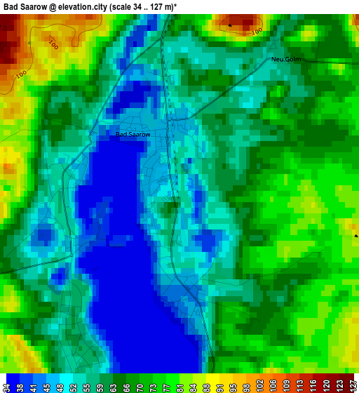 Bad Saarow elevation map