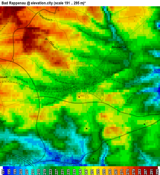 Bad Rappenau elevation map