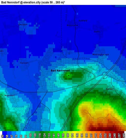 Bad Nenndorf elevation map