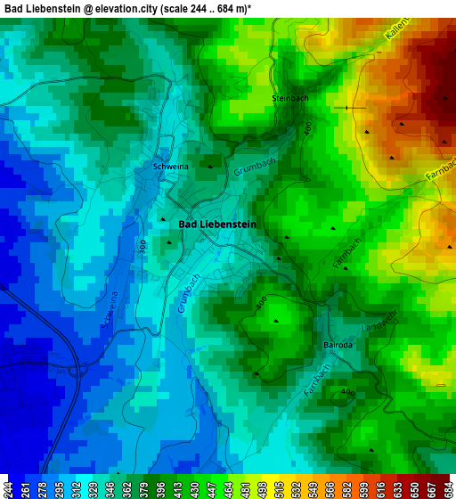 Bad Liebenstein elevation map