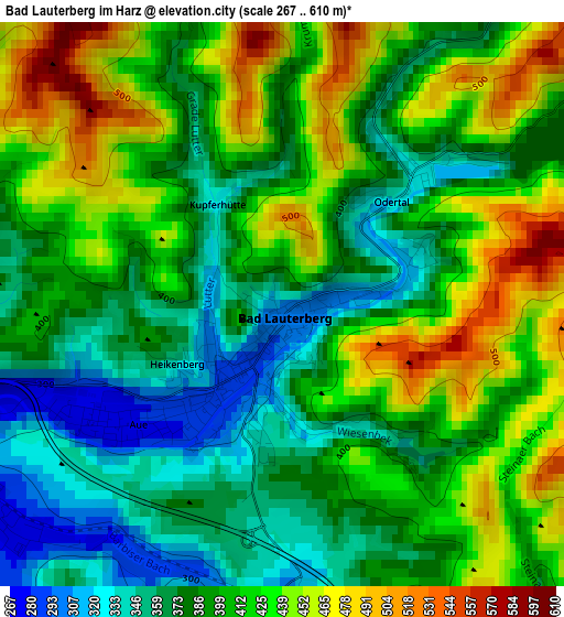 Bad Lauterberg im Harz elevation map