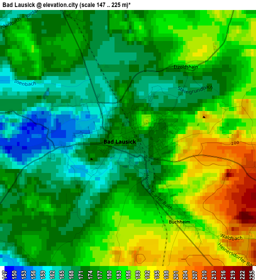 Bad Lausick elevation map