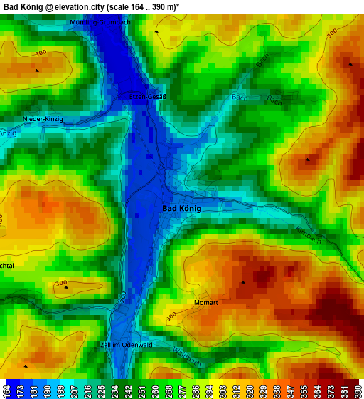 Bad König elevation map