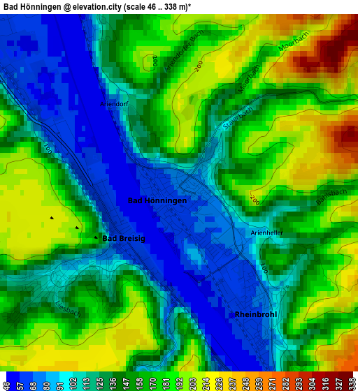 Bad Hönningen elevation map